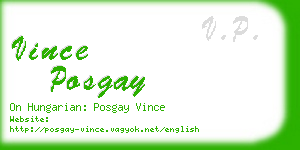 vince posgay business card